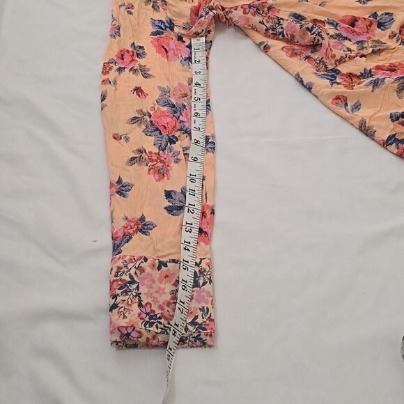 Free People Coral Hold On To Me Floral Printed Button Down Top Size M - Picture 9 of 11